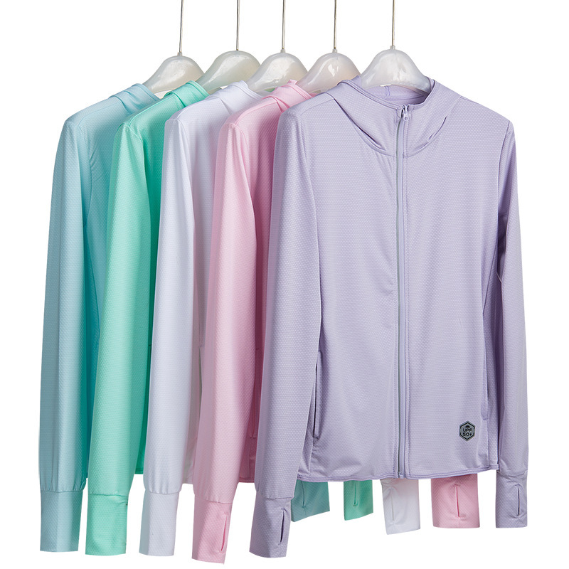 UPF50冰丝防晒衣女新款防紫外线透气长袖针织薄款男夏皮肤衣批发