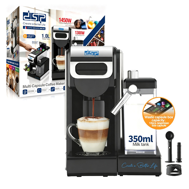 DSP/Dansong 2-in-1 multifunctional capsule coffee machine, small capsule coffee machine, Italian style machine KA3188 DSP/Dansong 2-in-1 multifunctional capsule coffee machine, small capsule coffee machine, Italian style machine KA3188