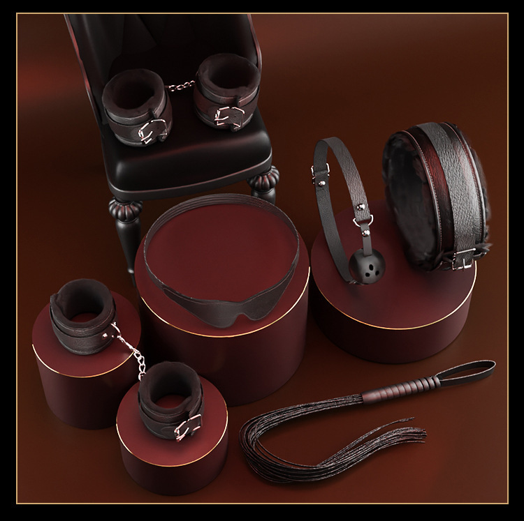 SM Plush Six-Piece Restraint Set with Hand and Foot Cuffs and Collar — detail image 12