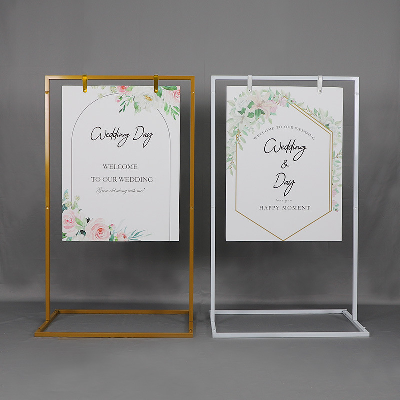 Boda transfronteriza hierro forjado soporte de marca de bienvenida soporte de marca de exhibición de boda fiesta de cumpleaños signo de banquete de compromiso soporte de arco