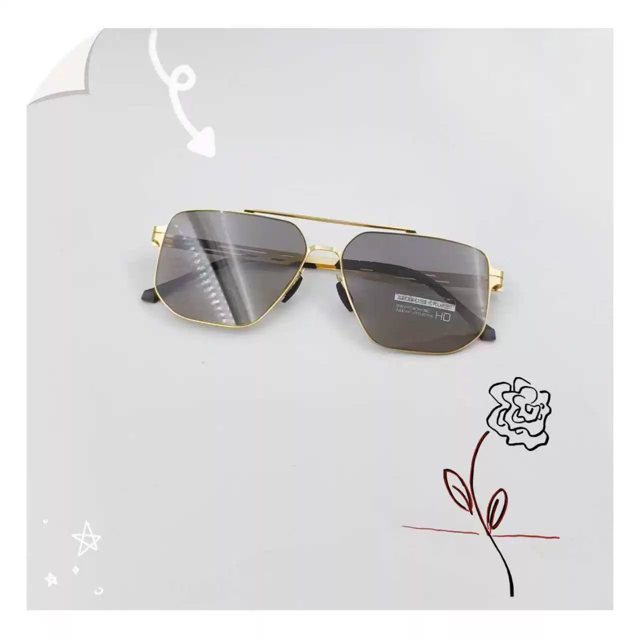 Men's high-definition nylon polarized glasses 3-color dual-bridge polarized, glare protection for sunlight