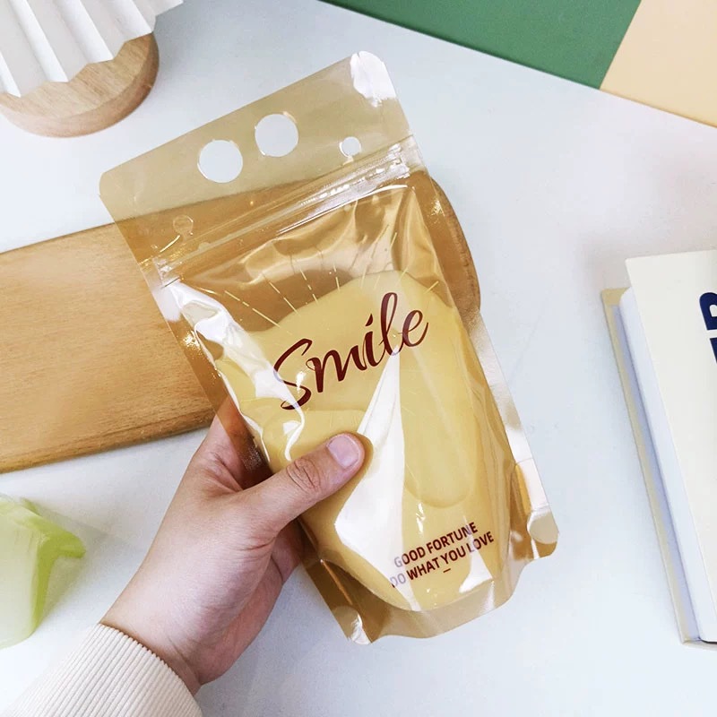 一次性果汁饮料袋 柠檬水奶茶手提打包袋酸梅汤网红黑咖啡包装袋