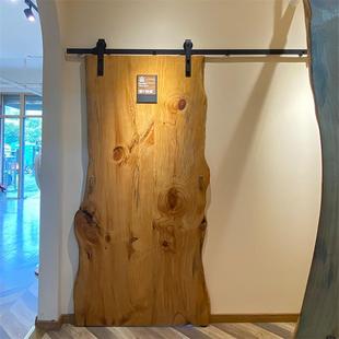 Solid Wood Barn Door Retro Kitchen Study Hanging Rail Sliding Door Special-Shaped Indoor Retro Sliding Door Bathroom Ghost Door