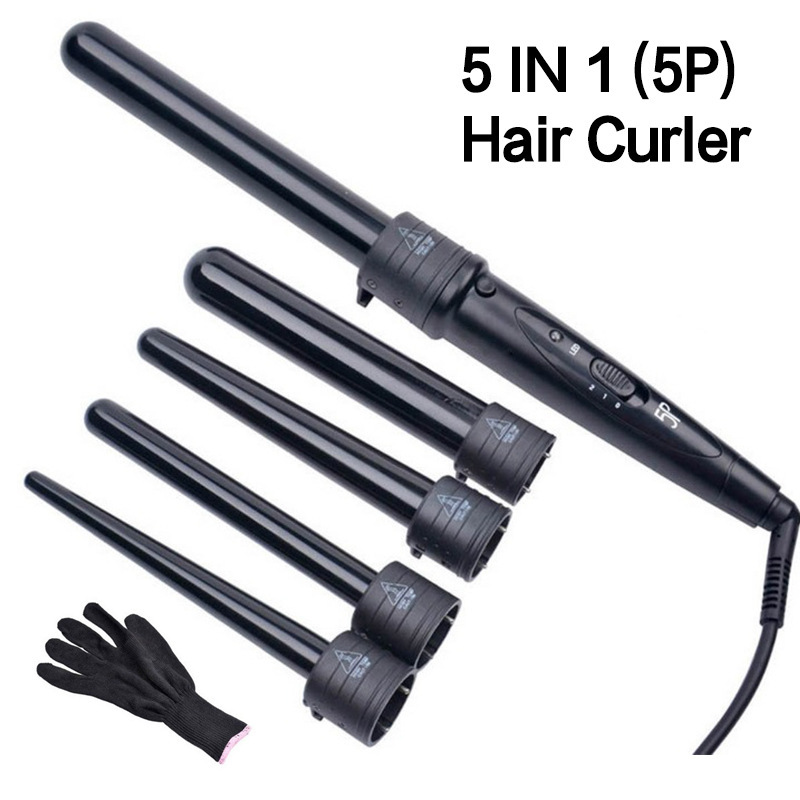 多機能ヘアアイロン5Pセット、温度調節可能、5in1ヘアカーラー、工場卸売|undefined