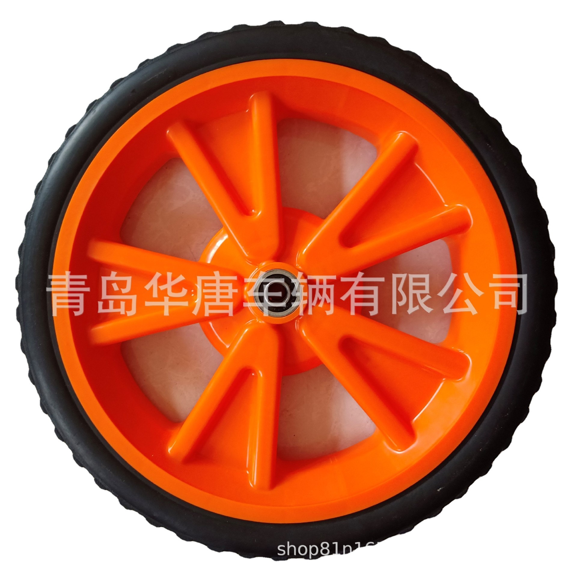 现货供应14寸PVC自行车拖车轮子PP原料轮辐工具车轮子