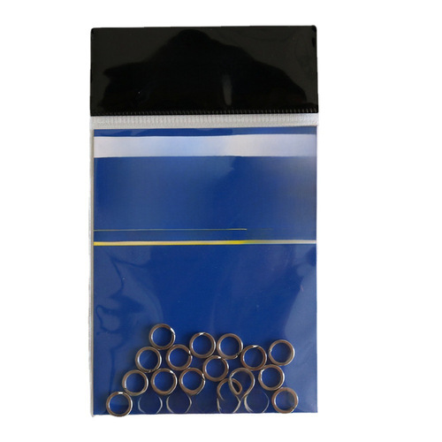 High-intensity cross-border retail bagged lure double ring fishing accessories double ring stainless steel lure flattened double ring