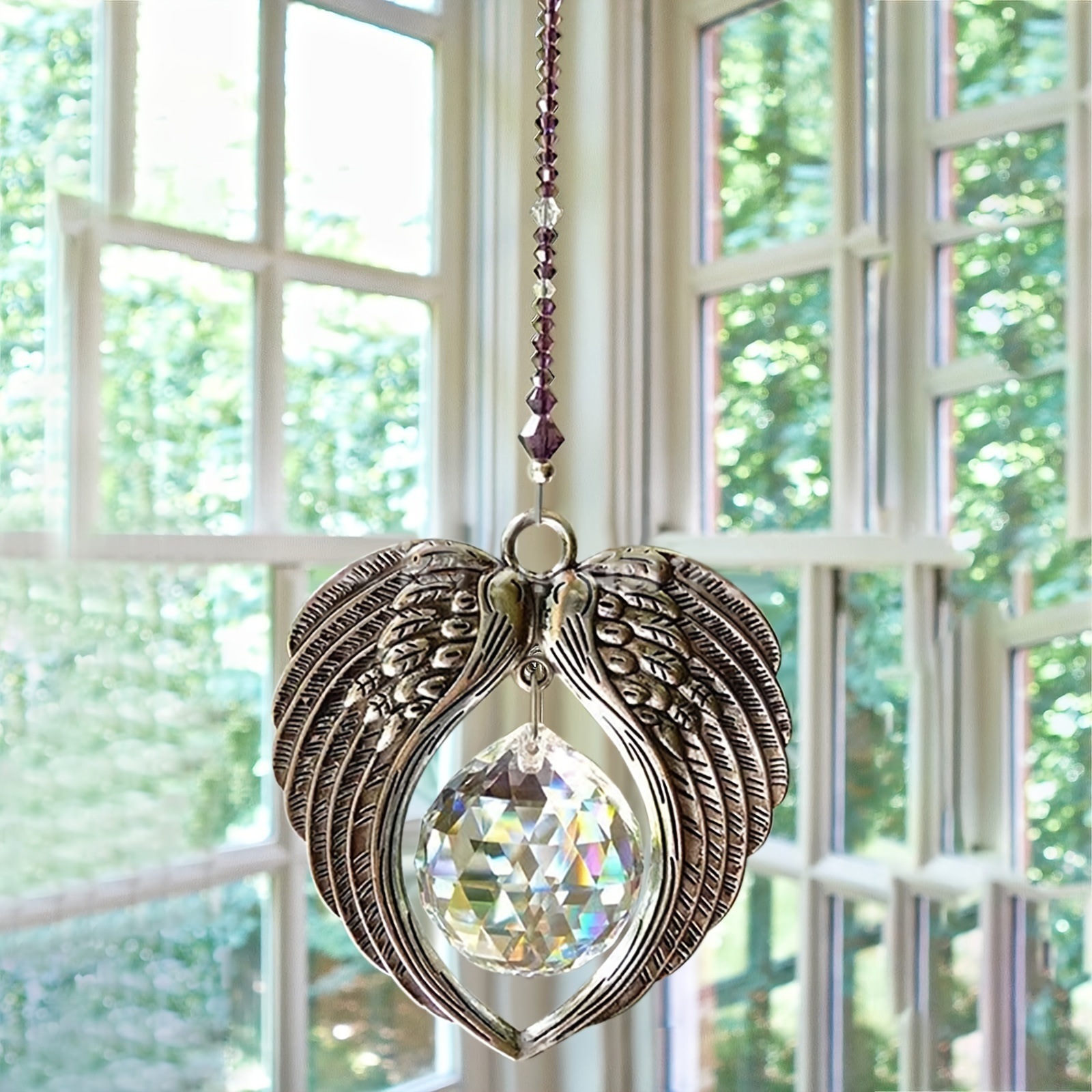 Nuevo Ángel alas casa ventana coche colgante ornamento sol catcher decoración del hogar colgante