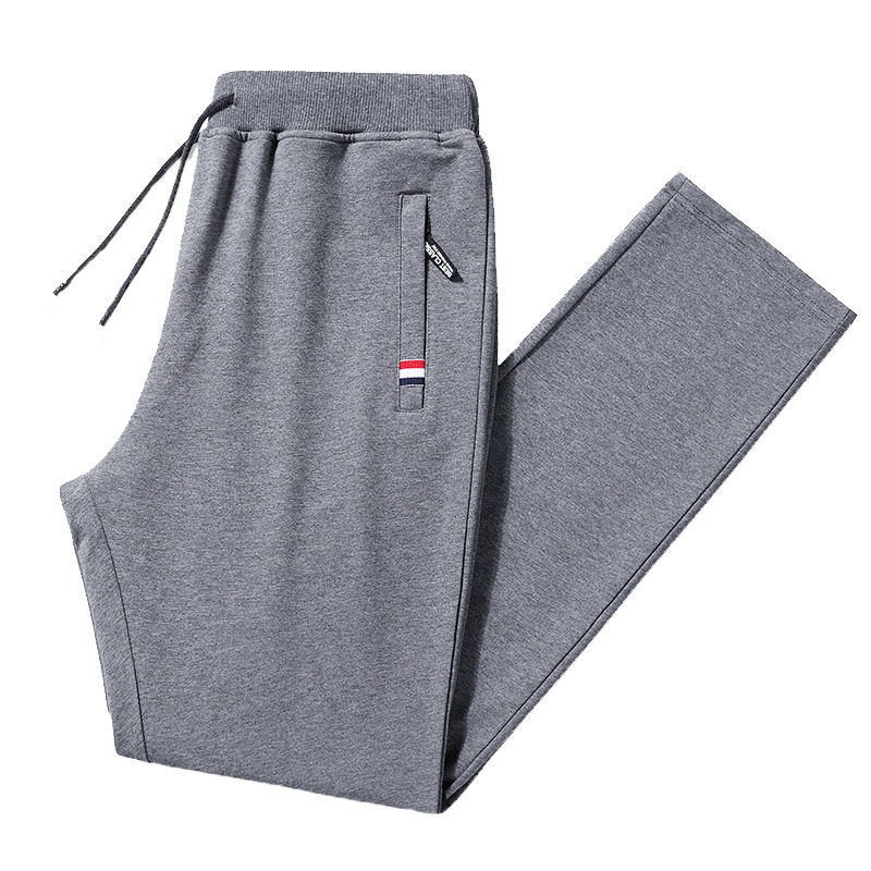 Plus size sweatpants men's spring and autumn loose ankle-tied casual closed sports pants men's clean simple all-match knitted pants