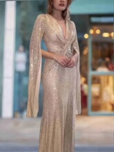 L 11057 Glitter Party Casual Loose Dress ��Ƭ��������ȹ