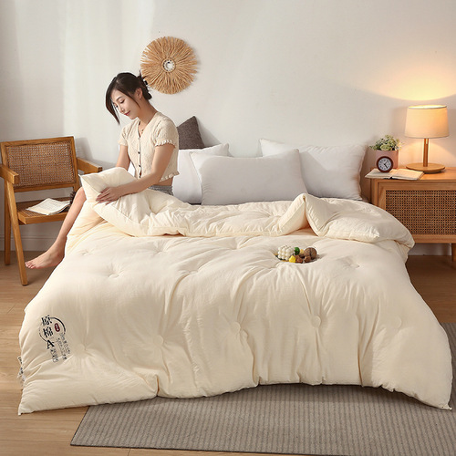 New A-Class Cotton Soy Fiber Quilt, Thick Warm Spring Autumn Summer Quilt, Single or Double Person Activity Gift Winter Quilt
