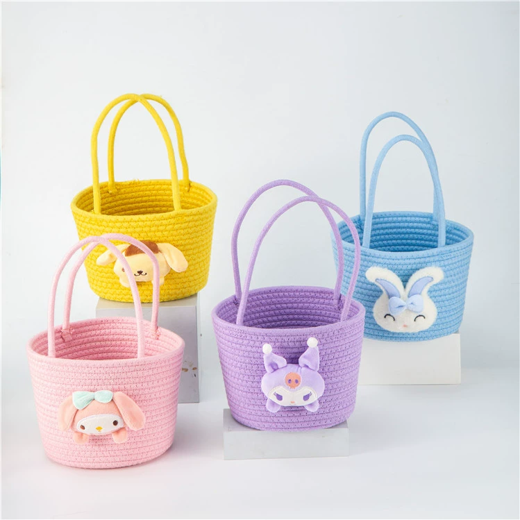 Плетеная подарочная корзина милая мультяшная подарочная корзина