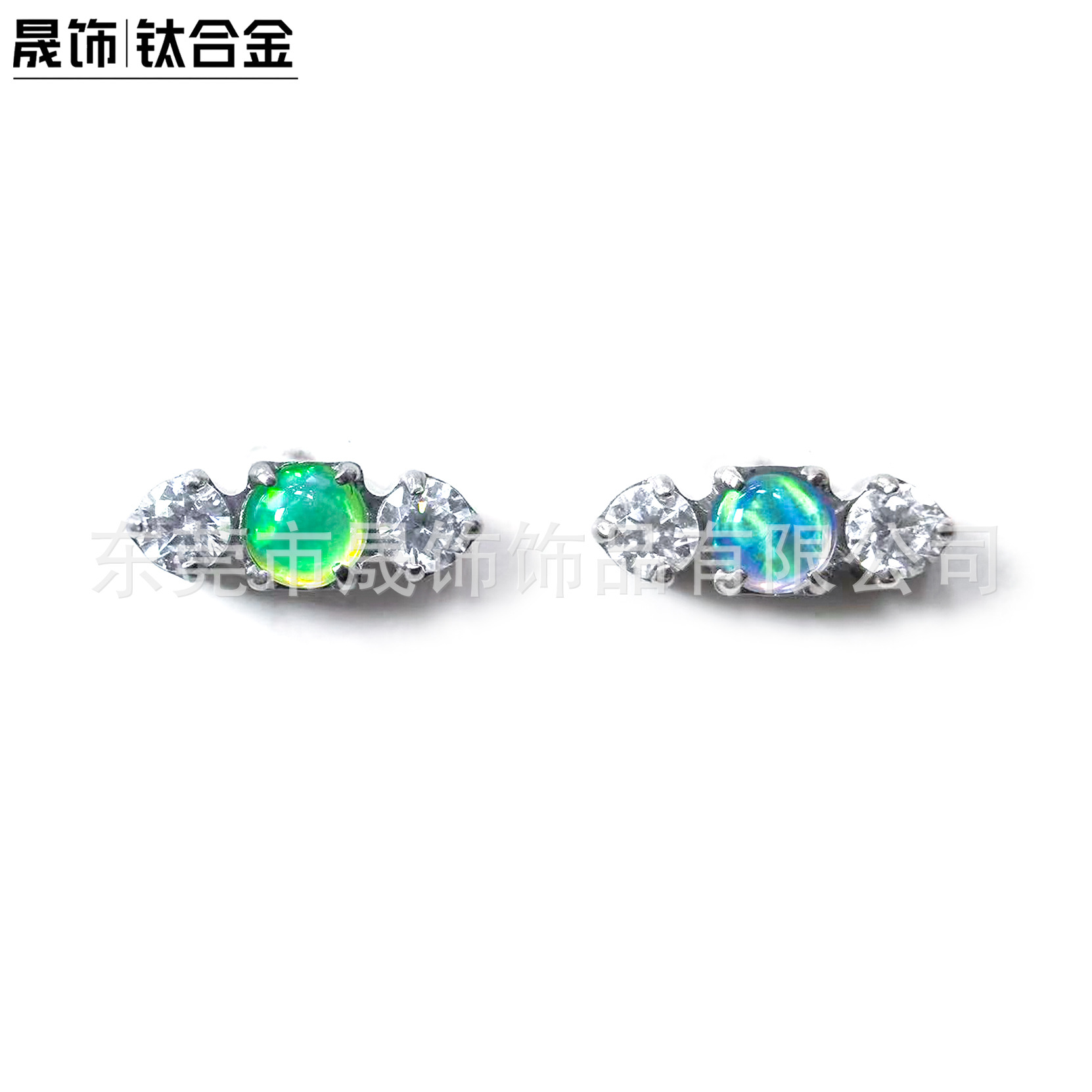 F136 Titanium Alloy 澳宝糖果 Ear Stud Studded 欧泊 Helix Cartilage Stud G23 Titanium Internal Thread Labret Stud Piercing Jewelry