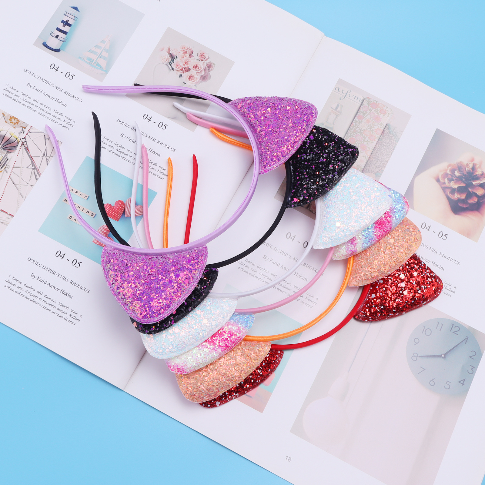 Cute Cat Ears Cloth Sequins Hair Band 1 Piece display picture 5