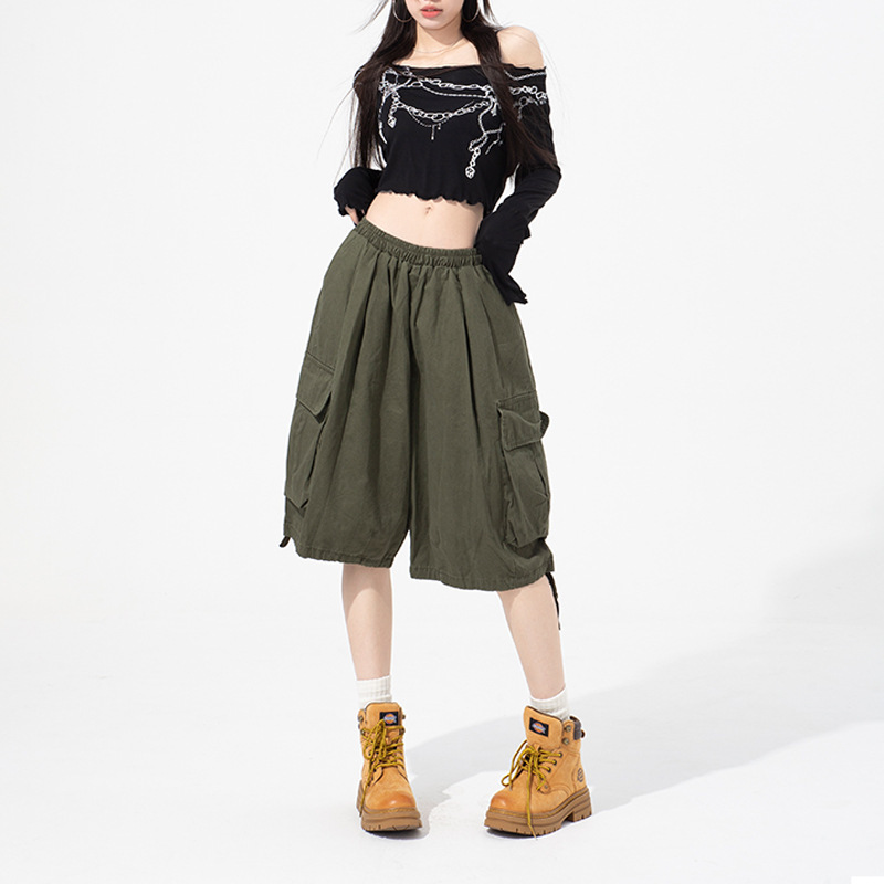 American Retro Leisure Afternoon Casual Versatile Hiking Loose Cargo Shorts 2025 New Style
