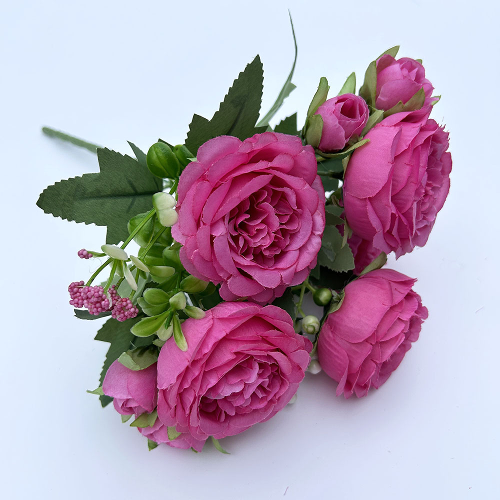 Simulation 5 Spring Peony Korean-style Bundle Rose Peony Simulation Flower Home Wedding Rose Bundle Decoration_voghion.com