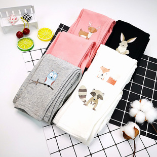 Girls' leggings children's animal print casual bottoming pants baby spring and autumn thin slim outer pants