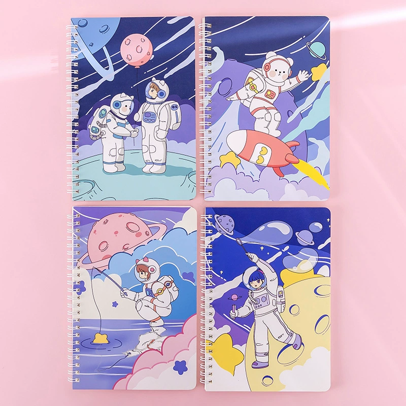 A5 coil sketchbook, thick tear‑off pages for elementary students, assorted cute covers (coil binding)