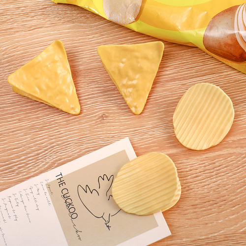 Creative simulation potato chip clip, student test paper information organizing folder, yellow sealing clip, simple photo clip