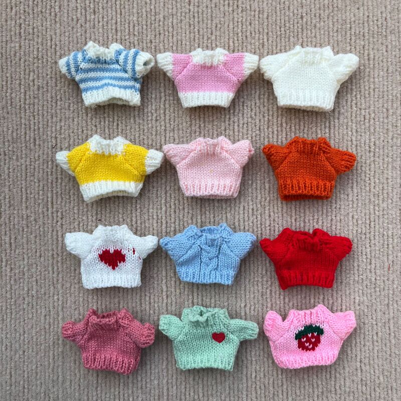 Small Pendant 14cm Dog Plush Toy Doll Clothes Knitted Sweater 10cm Cotton Doll Toy Clothes Accessories Mini
