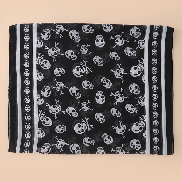 Chiffon scarf positioning skull seaside holiday scarf print mid…