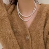 Quality minimalistic chain for key bag  from pearl, brand necklace, french style, Chanel style, 2023