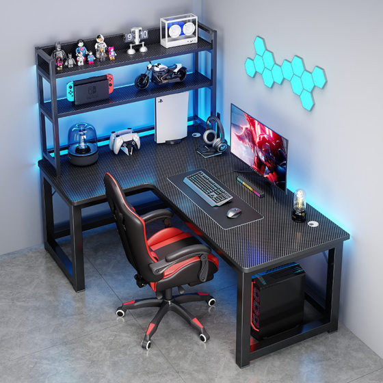 E-sports Table Home Desktop Multi-functional L-shaped Corner Office Learning Writing Table and Chair Combination Corner Computer Desk