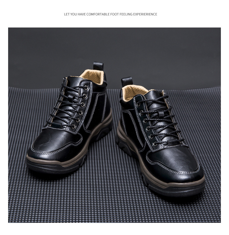 Men Boots Leather Casual Heel Pointed Toe Round Toe Buckle Zipper Travel Formal Events Footwear_voghion.com