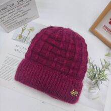 秋冬季新款女士毛球帽加绒保暖百搭套头帽韩版圆球点点毛线针织帽