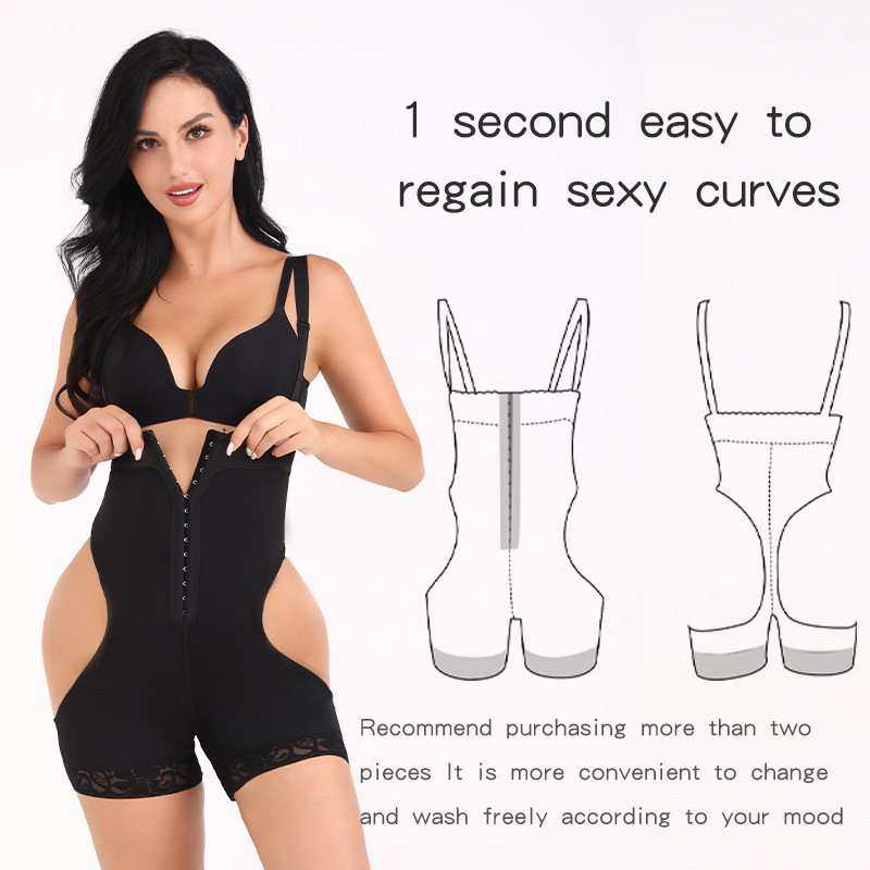 Breasted buttocks exposed buttocks and buttocks shapeships lace-up belly pants detachable strap body plus size corset wholesale