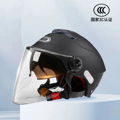 Spring and Summer Motorcycle All-Season Safety — Motosiklet kaskı (dəbilqə) - 3c-x1-double-mirror-matte-black-hd-lens