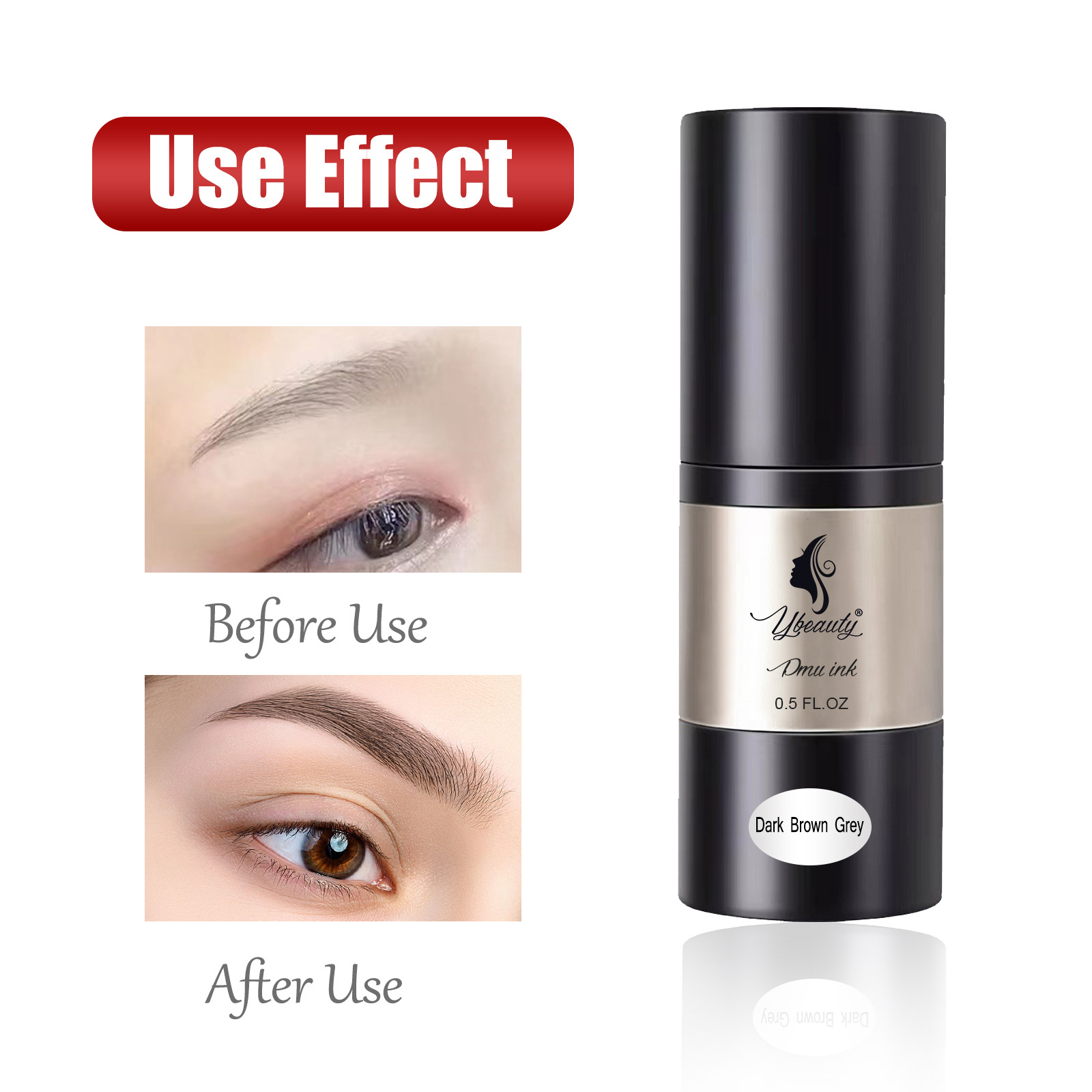 Procesamiento personalizado Ybeauty cejas bordadas, tinta de cejas, tinta de cejas, líneas de ojos, líneas de ojos, líneas de cejas, líneas de ojos, líneas de cejas