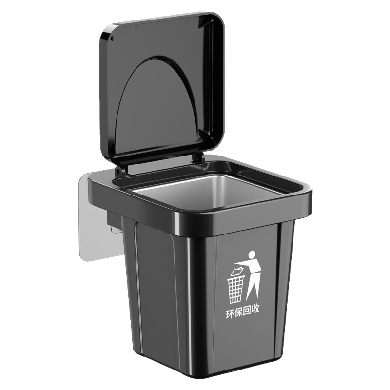 Bote de basura de pared creativo, caja de almacenamiento de cenicero, revestimiento de acero inoxidable con tapa, cenicero de baño de cenizas antivolantes
