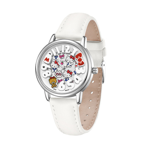 ZGO Zhenggang Hello Kitty watch female cute three-dimensional small breast watch junior high school student watch waterproof luminous quartz watch