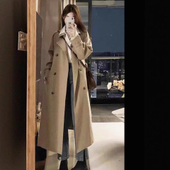 韩版高个子女款英伦加长版风衣外套女2025春秋高级感超长款大衣