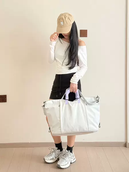 New Korean-style ins handbag for fitness, large-capacity expandable travel bag for short trips, outdoor fitness and sports bag