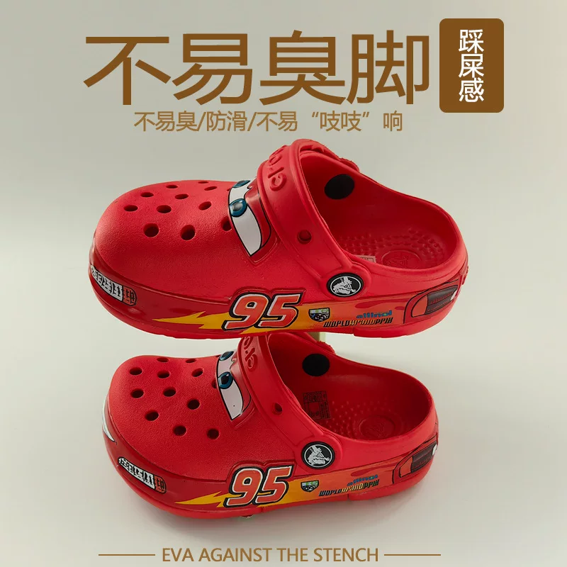 95 Car Lightning Cars Croc Shoes Children's Anti-Slip Luminous Sandals Lighted Boys' Slippers