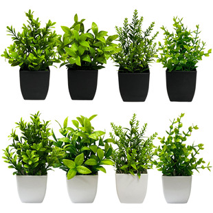 Cross-border Hot Sale Simulation Plant Fake Plant Green Plant Indoor and Outdoor Decoration Plastic Potted Pure Grass Small Green Plant
