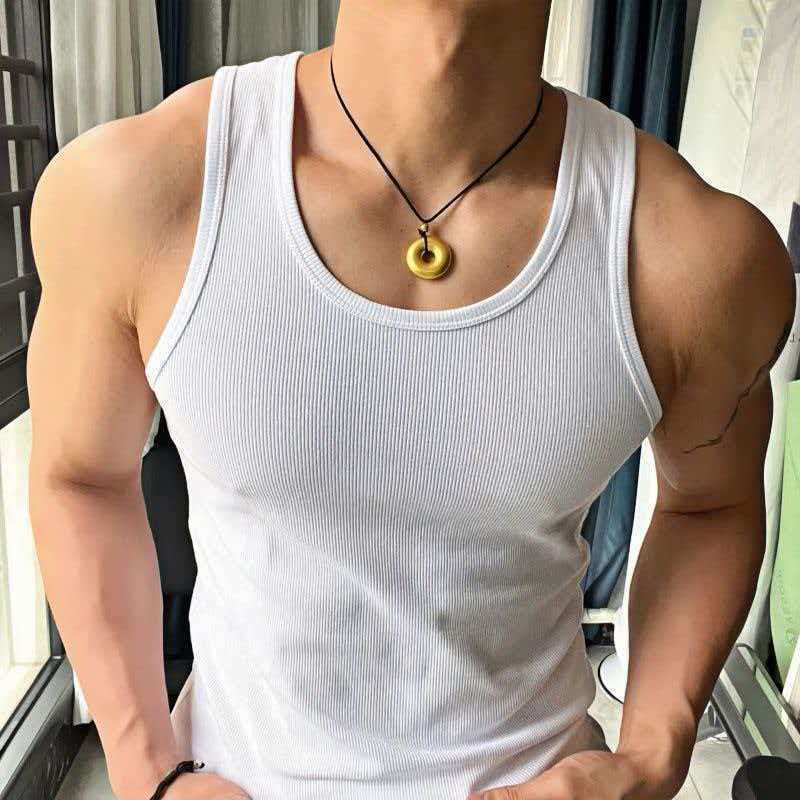 Heavyweight 260g Ribbed Tank Top for Men, Summer Sports Elastic Fitness Tight-Fitting Muscle Shirt, Quick-Dry Sleeveless T-Shirt Heavyweight 260g Ribbed Tank Top for Men, Summer Sports Elastic Fitness Tight-Fitting Muscle Shirt, Quick-Dry Sleeveless T-Shirt