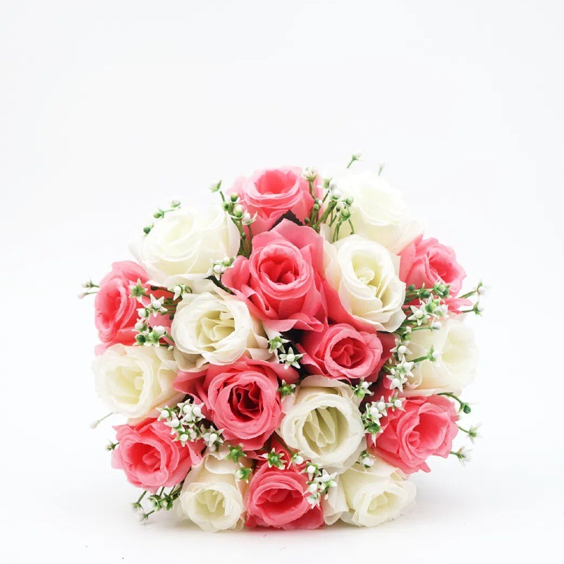 18 flores coreanas imitación rosa flores flores decorativas para el hogar ornamentos festivos props de boda flores falsas flores