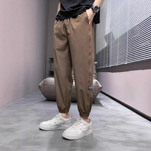 春夏新款冰丝垂感休闲百搭裤男韩版潮流修身速跑步干薄款运动透气