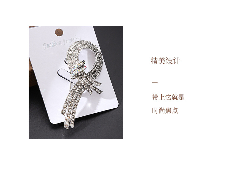 New Elegant Alloy Enamel Hollow Rope Bow Brooch Exquisite Women's Clothing Brooch Accessory Pin