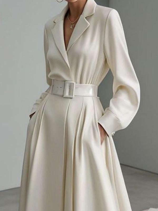 Women's Solid Color Dress without Belt Elegant Minimalist|undefined