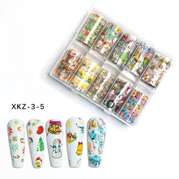 Transferencia de Arte de uñas de Navidad Fabricante de pegatinas de cielo estrellado Nuevo arte de uñas cielo estrellado pegatinas traje floreciente cielo estrellado papel al por mayor