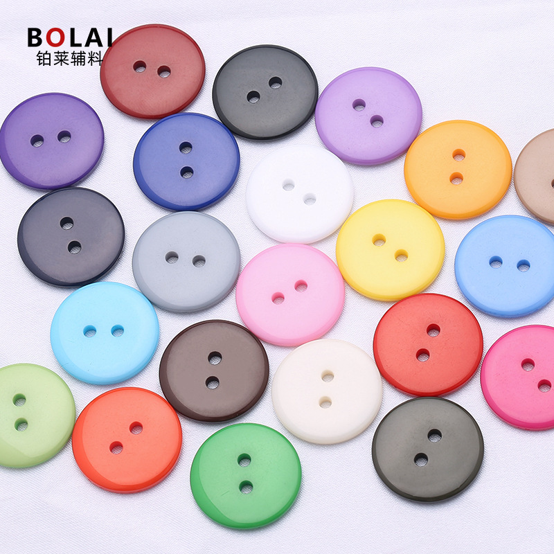 Dye Laser Customized Two-Eye Resin Bread Button Knitwear Shirt Round Button Kidsren's Clothing Versatile Button