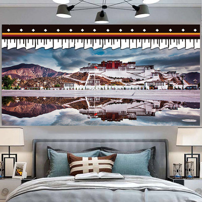 89-127 Tibet Valance Tibetan Ethnic style Tapestries Potala Palace Background cloth Thangka Qiangbu The holy mountain Background cloth