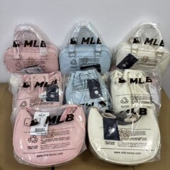 mlb新款NY手提包单肩水桶包月牙包时尚女包斜挎包饺子包压花腋下