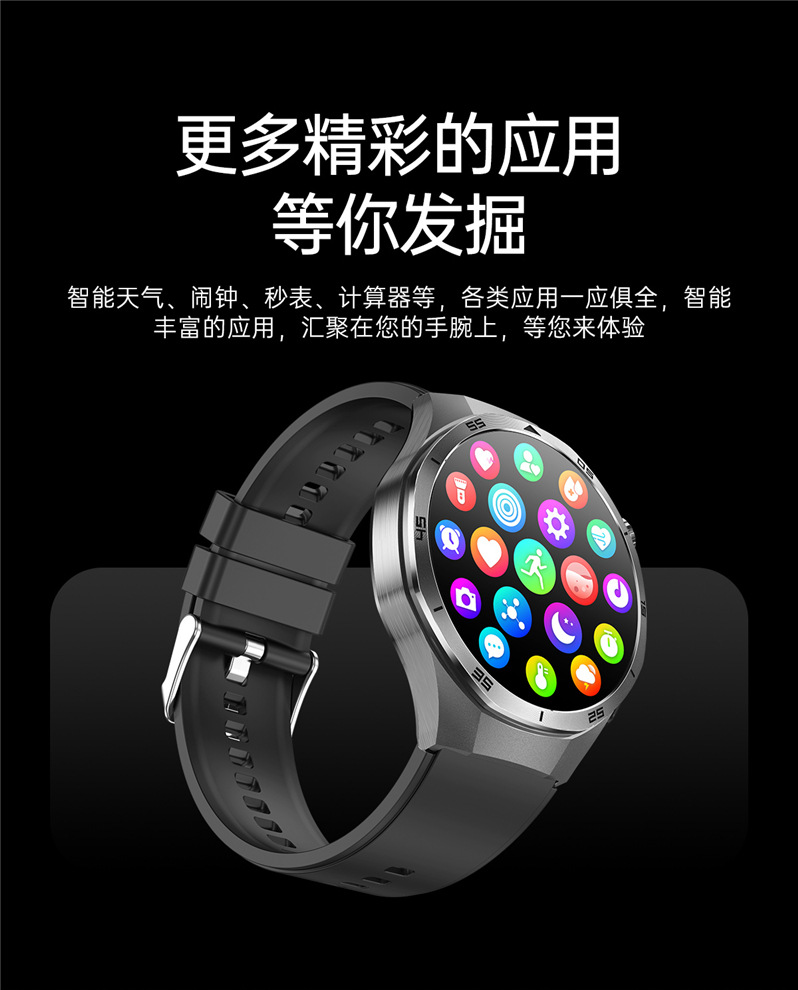 The 2025 new ET456 smartwatch features a 1.56 large AMOLED screen, ECG, Bluetooth call, heart rate and sleep mode undefined