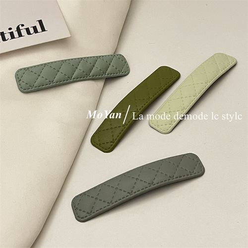 Small fragrant style hairpin Korean style simple and versatile rhombus fabric edge clip bangs hairpin hair accessories clip broken hair bb clip