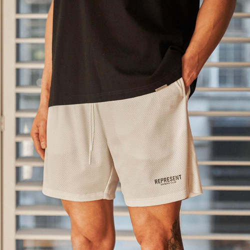 Shorts, American men's quarter basketball pants, running mesh training pants, moisture-wicking, sweat-wicking, quick-drying, fitness trendy shorts
