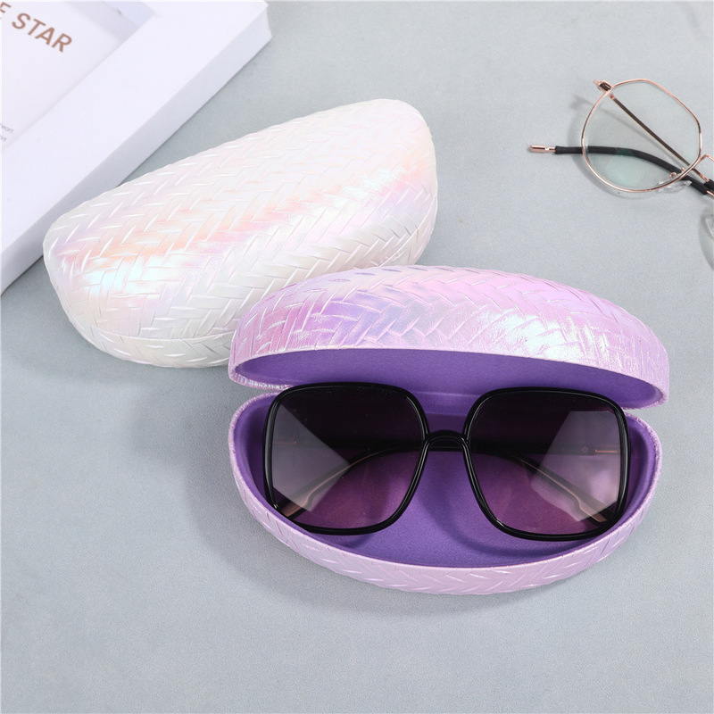 High-value magic color gradient woven glasses box large iron box durable sunglasses box ladies storage sunglasses box